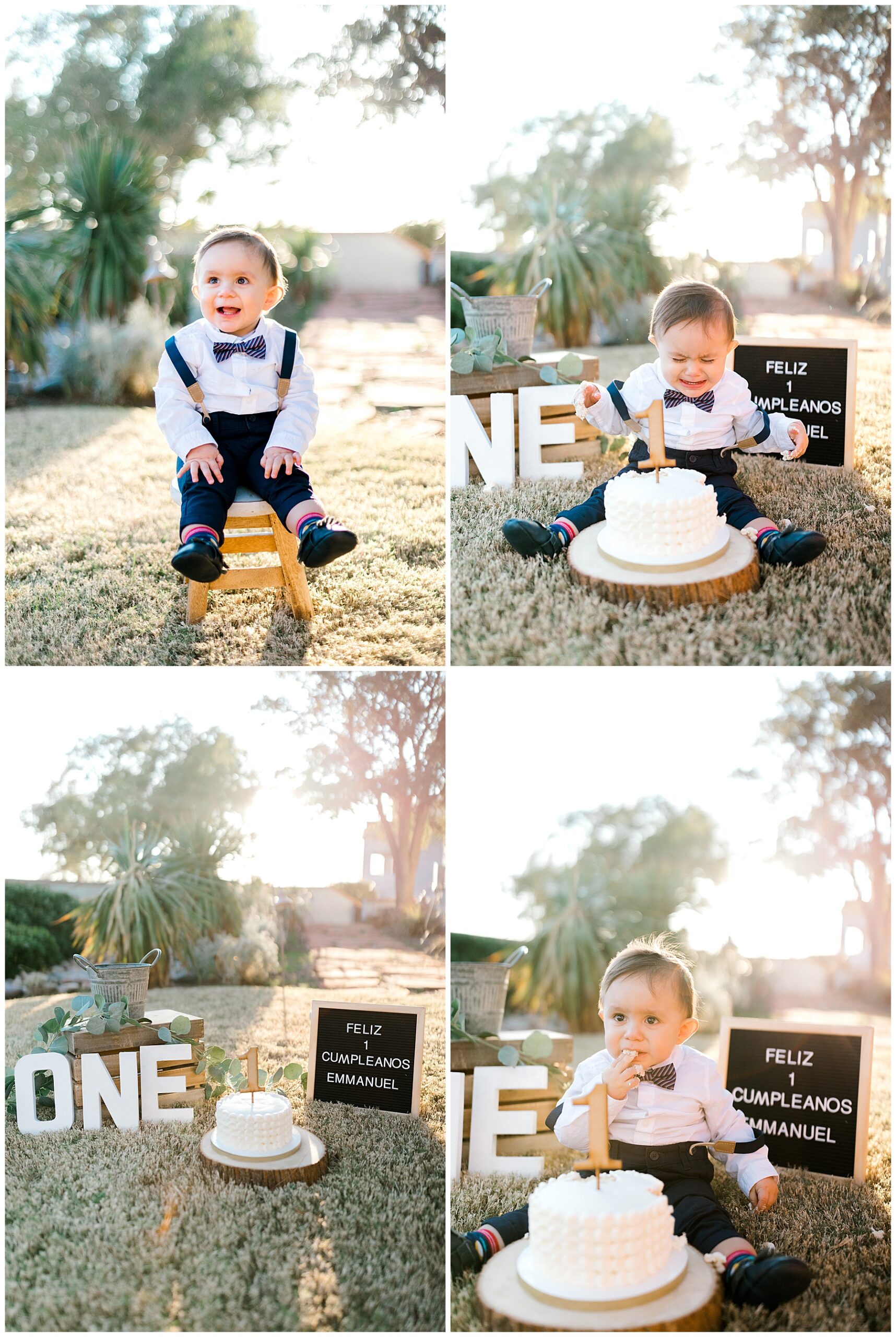 el paso cake smash, rustic cake smash session, boy cake smash, el paso birthday photographer, outdoor cake smash, el paso family photography