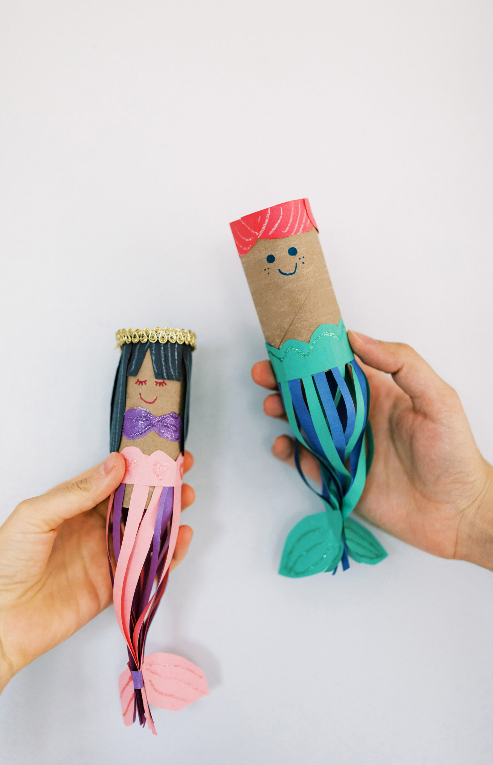 Mermaid Toilet Paper Roll Craft - Easy Crafts For Kids