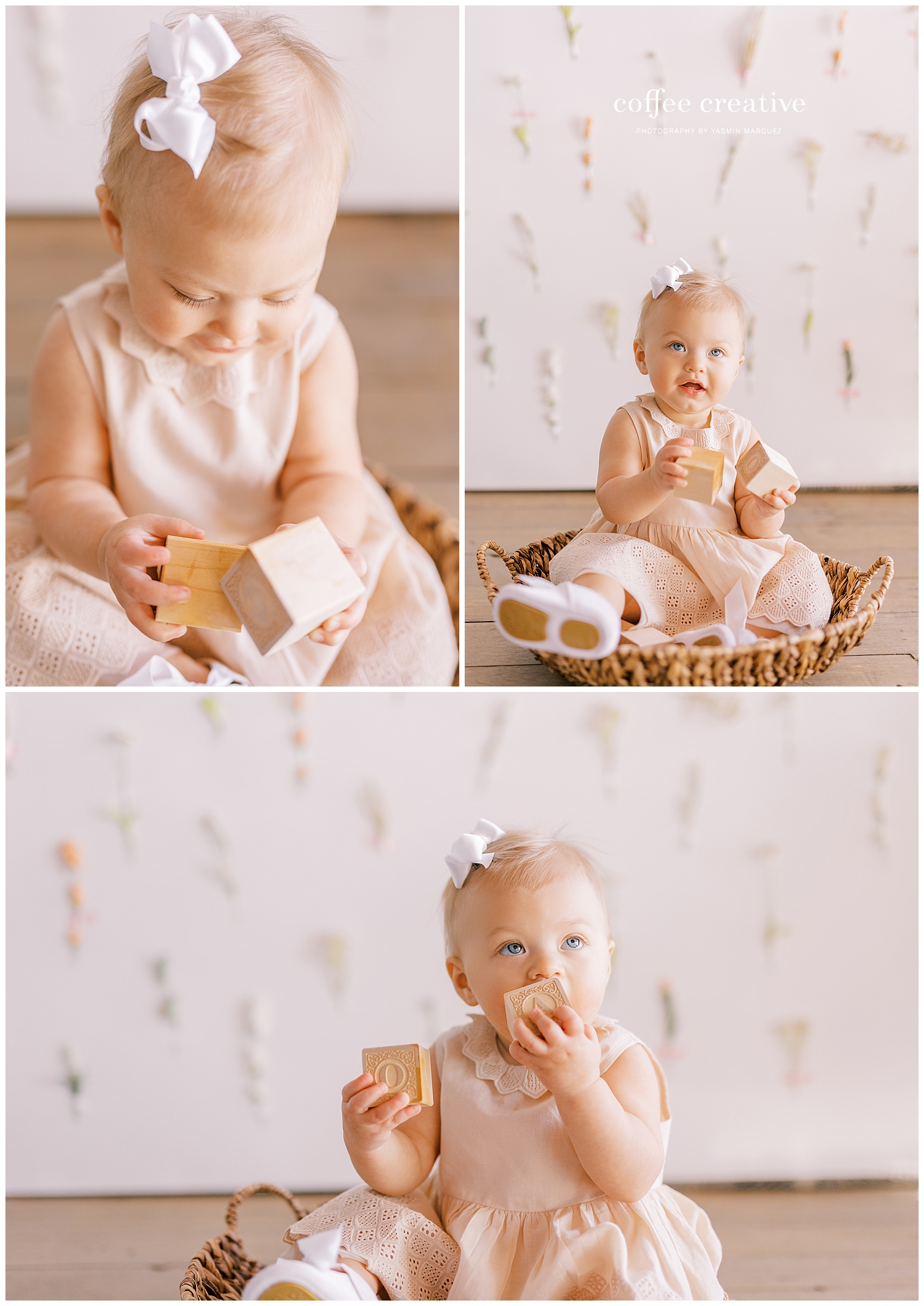 Simple Floral Cake Smash, El Paso Photography Studio, El Paso photography