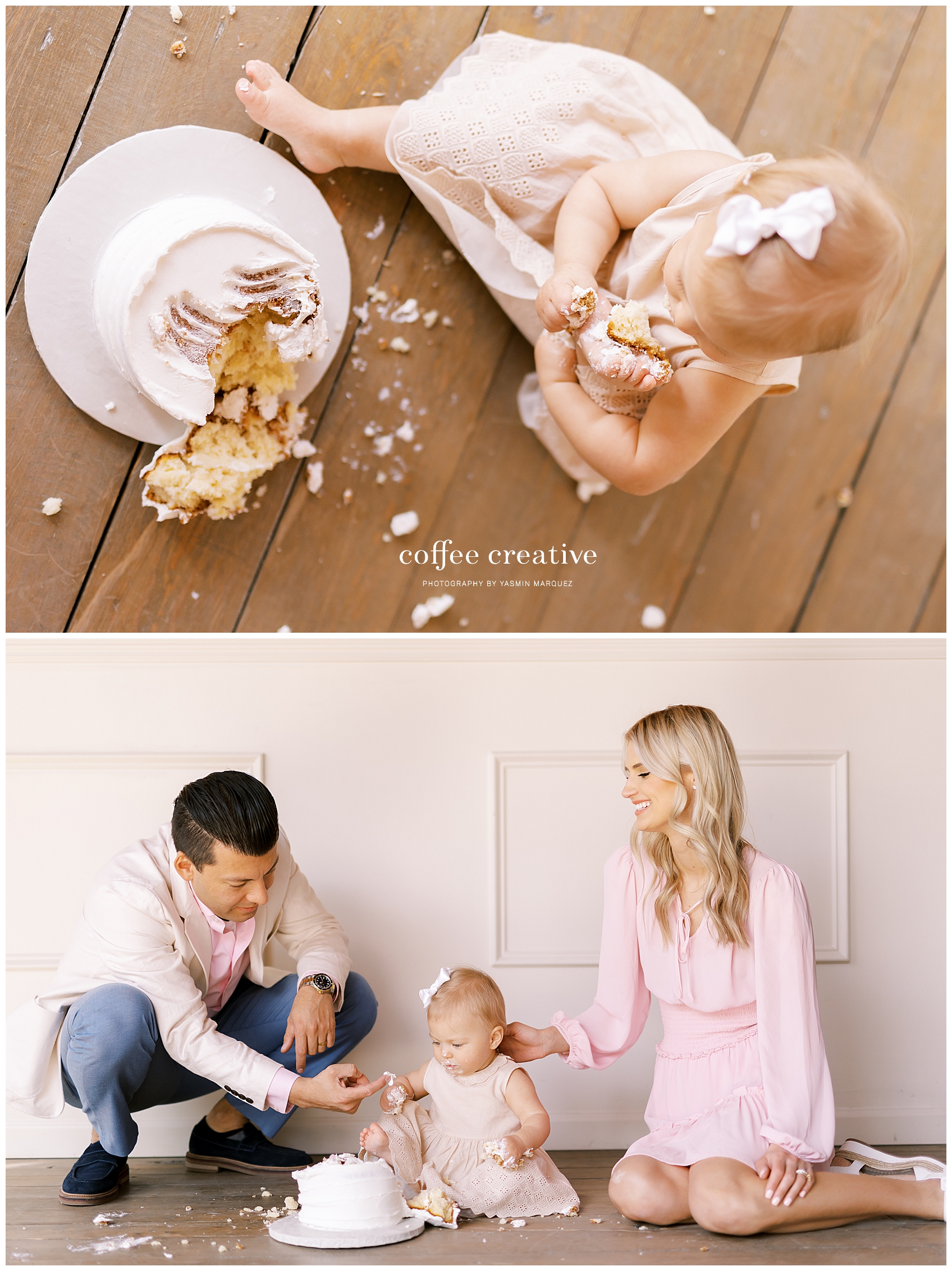 Simple Floral Cake Smash, El Paso Photography Studio, El Paso photography